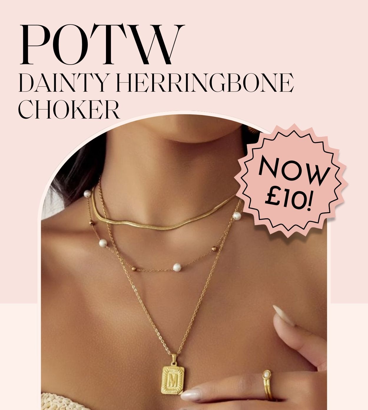 POTW - Dainty Herringbone Choker