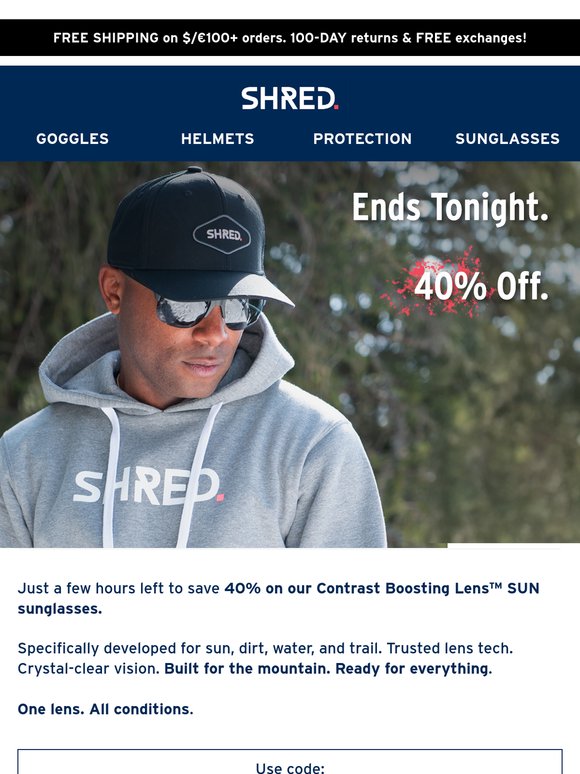 Reminder: 40% Off Sunglasses Ends Tonight