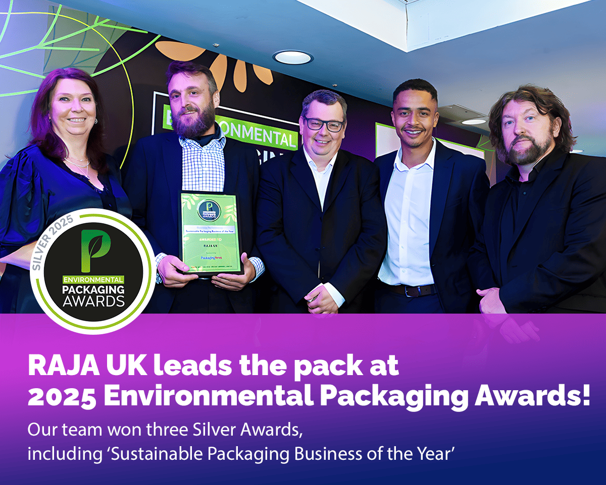RAJA UK leads the pack at 2025 Environmental Packaging Awards! Our team won three Silver Awards, including -Sustainable Packaging Business of the Year-