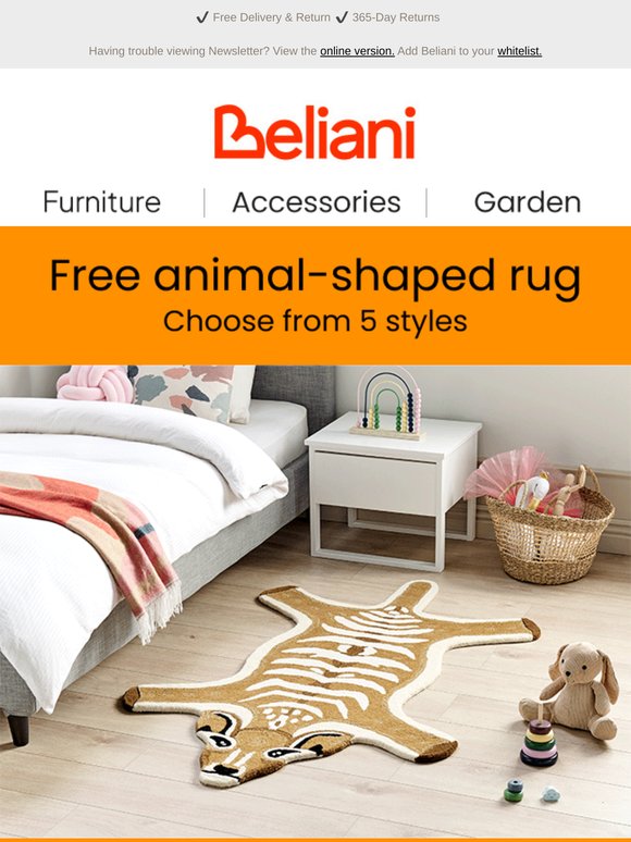 Free animal rug - choose from 5 wild designs 🦓