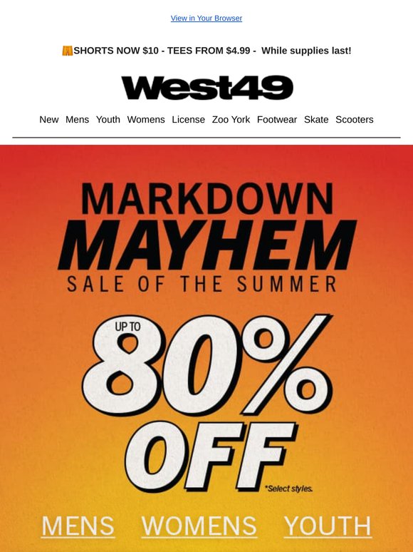 Markdown MAYHEM! Summer Low Prices — Going Fast! ⏳
