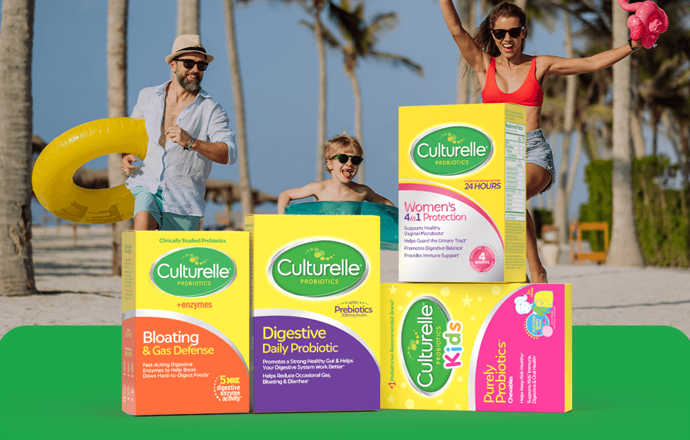 Family at the beach in summer