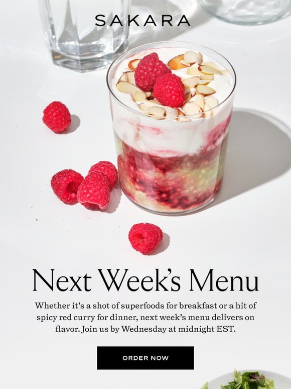 Next Week’s Menu