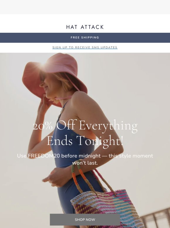 20% Off Everything Ends at Midnight!
