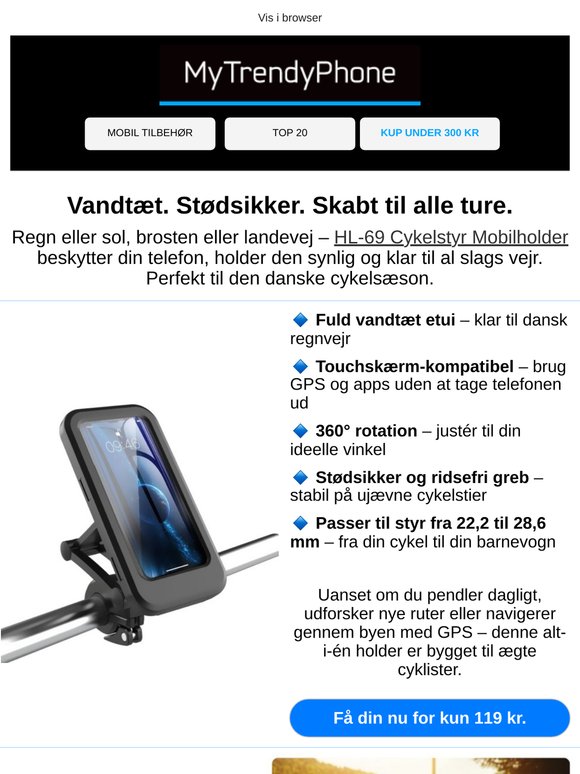 Uundværlig til danske pendlere: Mobilholder – kun 119 kr.! 🚲