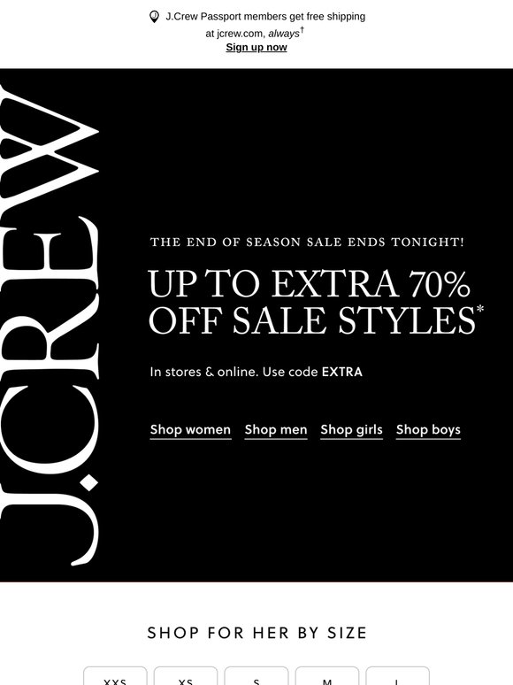 This is it! Up to extra 70% off sale ends tonight.