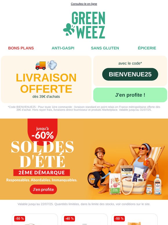 DERNIER JOUR | 💚 Vente Flash Greenweez et 🐣 Tidoo