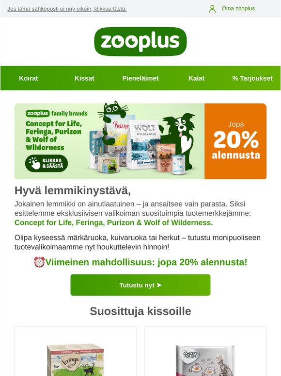 Viimeinen mahdollisuus: jopa 20% alennusta!⏰