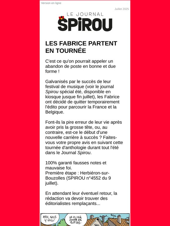 Spirou bientôt de retour dans SPIROU