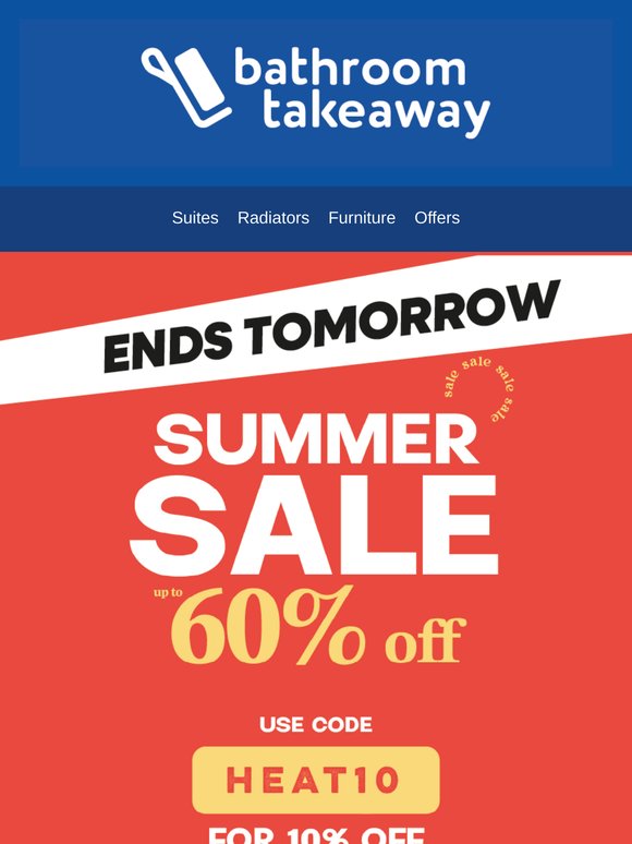 HEAT10 Code Ends Tomorrow! Last Chance to Save on Radiators and Towel Rails 🔥
