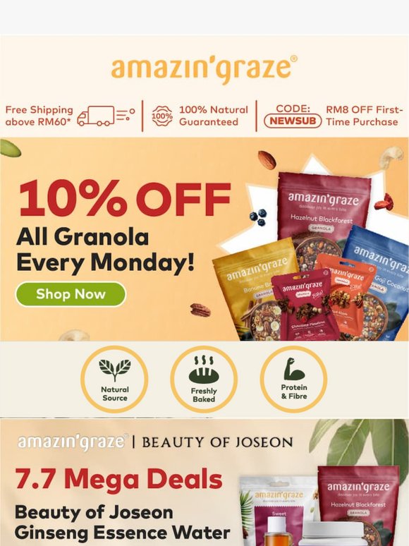 7.7 Special: 10% Off All Granola Today Only!