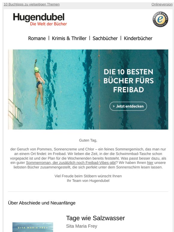 ☀️🏊‍♀️ Die 10 besten Bücher fürs Freibad & Urlaubsdestinationen