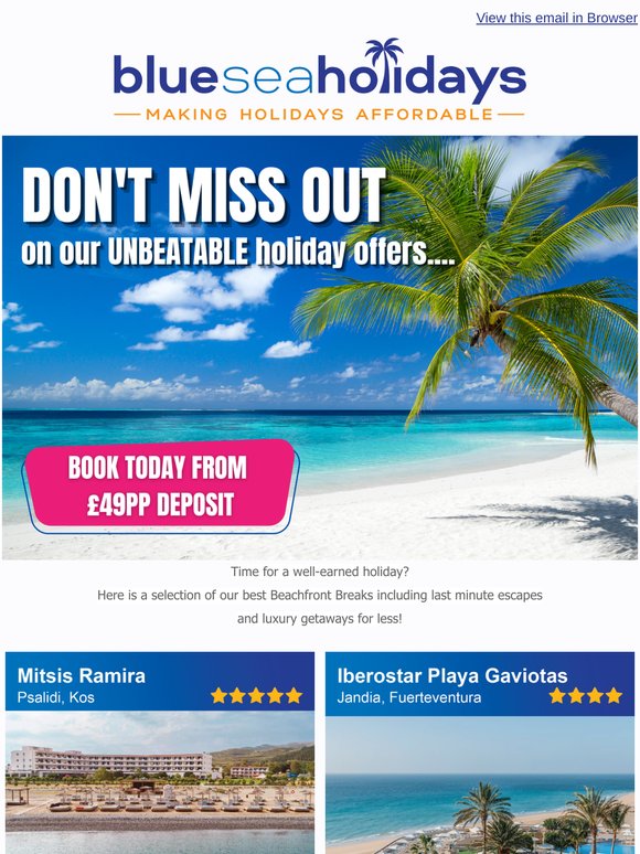 🌞 Dive into Paradise: All-Inclusive Beachfront Breaks from £369pp! 🏖️