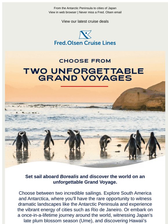 Discover our unforgettable Grand Voyages