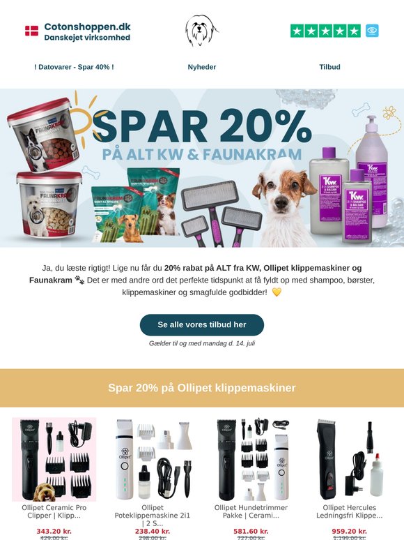 💥 Spar 20% på ALT KW og Faunakram 💥