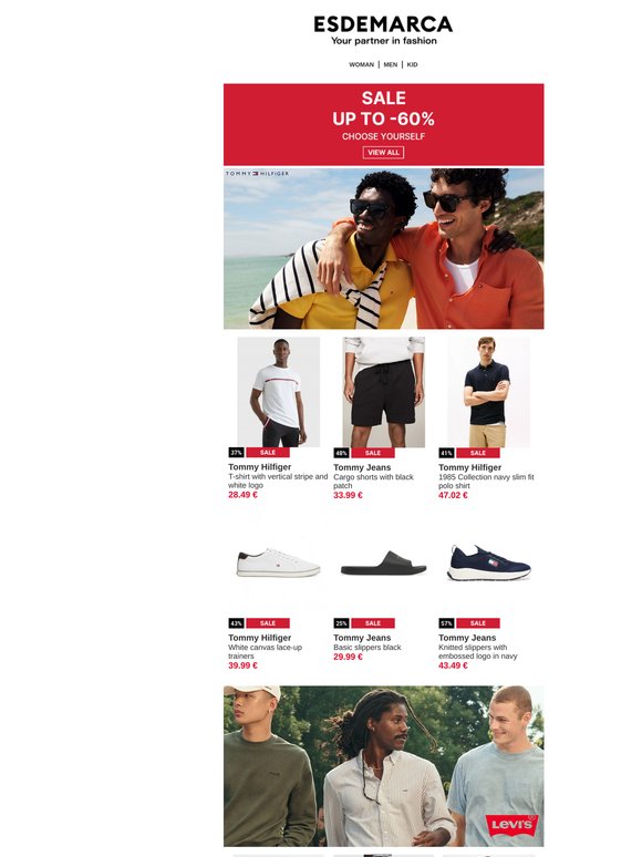Sale 👉 Up to 60% off on Tommy Hilfiger, Levi’s and HOFF