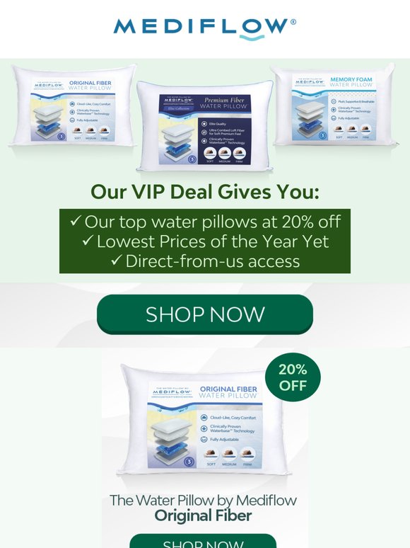 ⚡Our Top Water Pillows at Their Lowest Price📉