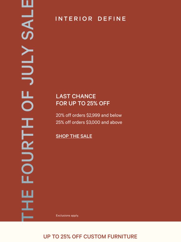 Rise, shine, and save up to 25% off.