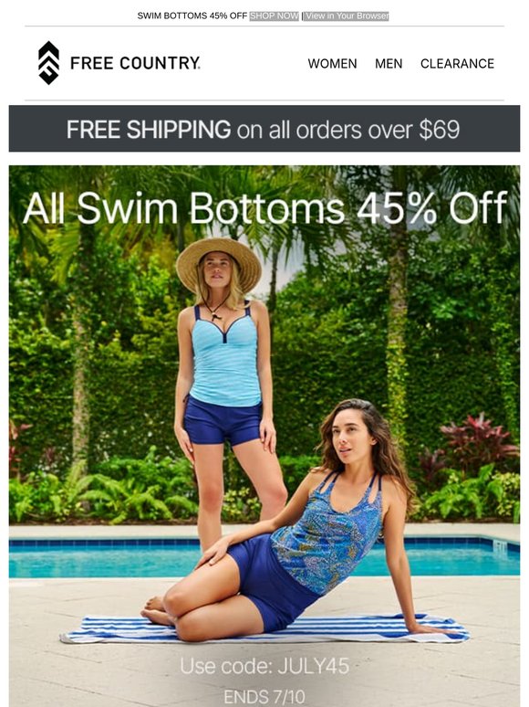 ALL Swim Bottoms 45% OFF