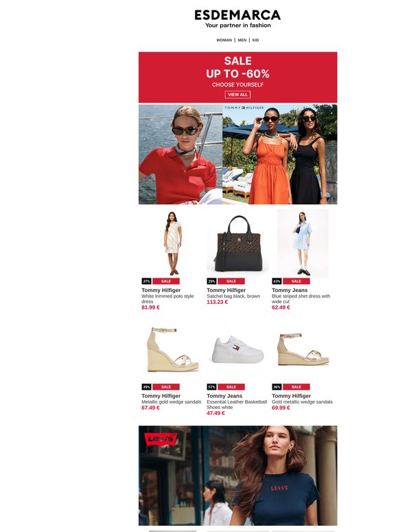 Sale 👉 Up to 60% off on Tommy Hilfiger, Levi’s and Michael Kors
