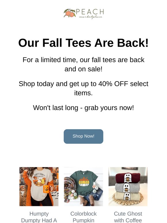 🎃 Limited Time: Fall Tees Are Back
