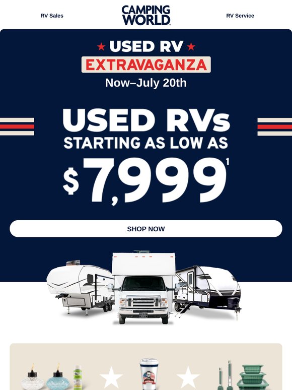 Quality used RVs from $7,999!