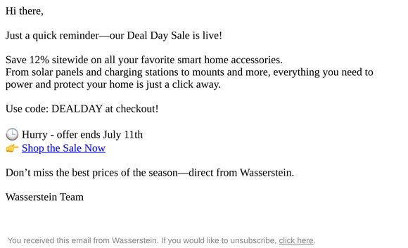 Hey there, Deal Day is live, save 12% sitewide!
