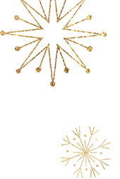 Gold snowflakes.