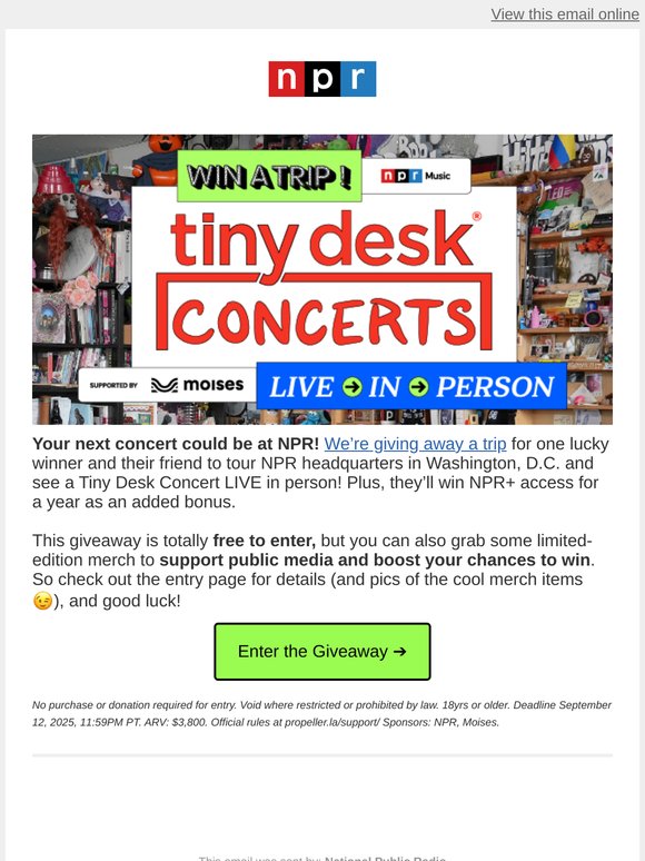 See a Tiny Desk Concert in person! It's FREE to enter!🚨