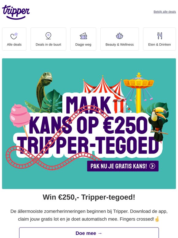 Win €250,- Tripper-tegoed voor een onvergetelijke zomer