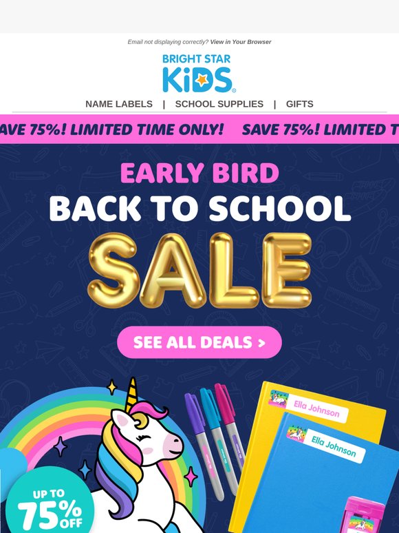 It’s On: Early Bird Back to School Sale 📚