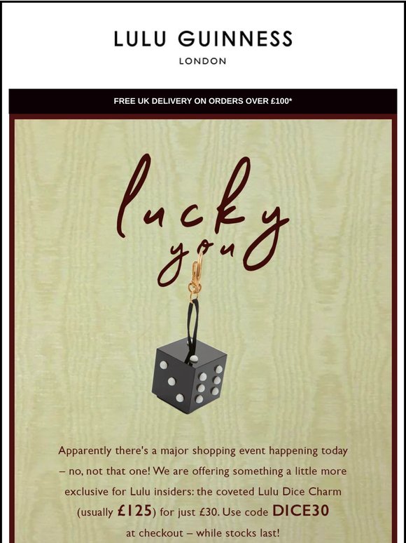 Shop the dice charm for £30 💋 Use code DICE30