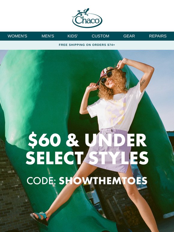 Select Styles for $60 or Less