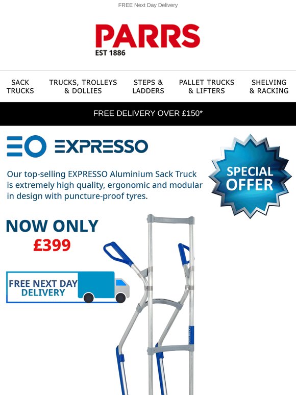 While Stocks Last – Expresso Sack Truck Only £399!
