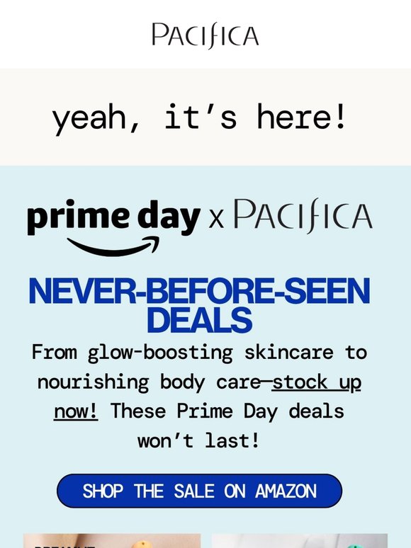 prime day x pacifica beauty + a livestream with Brook!