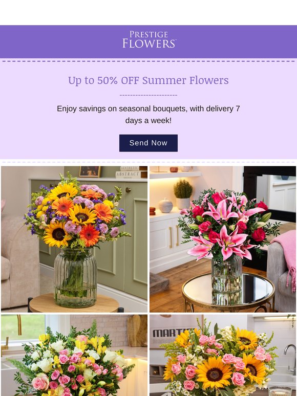 Up to 50% OFF Summer Flowers!💐