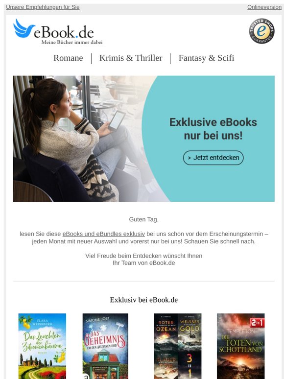 Guten Tag, exklusive eBooks nur bei uns
