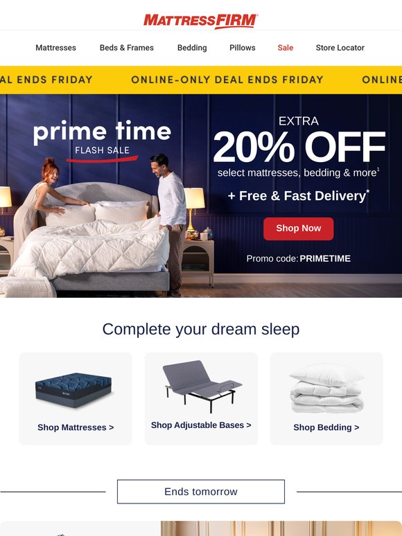 Prime Time Flash Sale: We're giving you an extra 20% off till Fri. 🎉