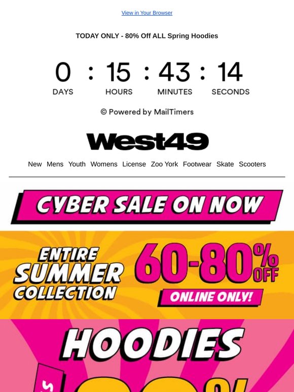 🔥DAILY DEAL! 80% Off ALL Spring Hoodies! TODAY ONLY!