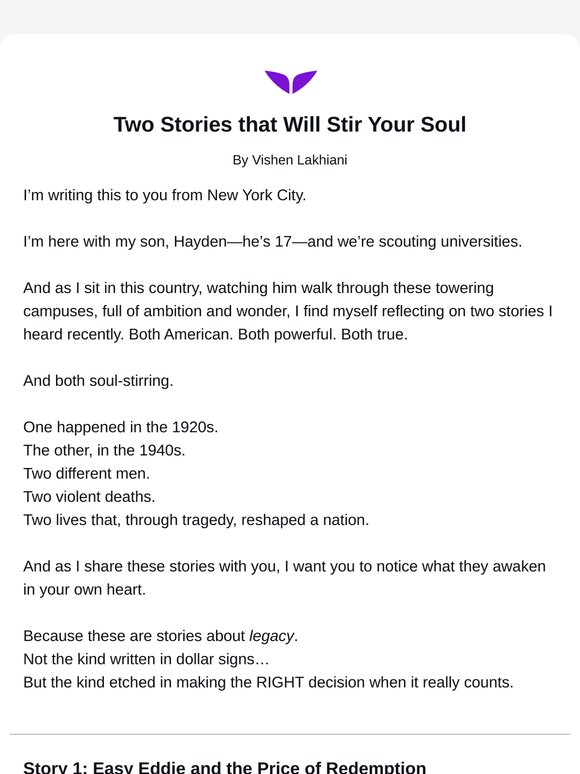 Two Stories that Will Stir Your Soul