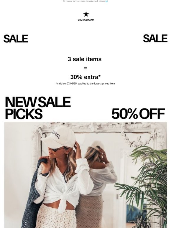 New selection + 30% extra on sale items!