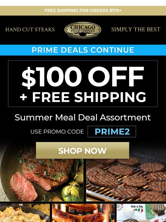 Prime Alert: $100 Off the Summer Meal Deal 🔥