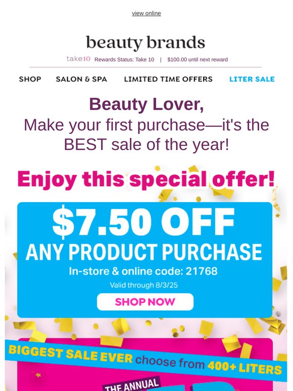 Enjoy $7.50 off your first purchase 💝