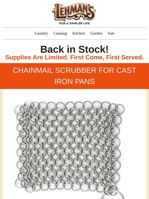 BACK IN STOCK! CHAINMAIL SCRUBBER FOR CAST IRON PANS - Supplies Are Limited! 😳