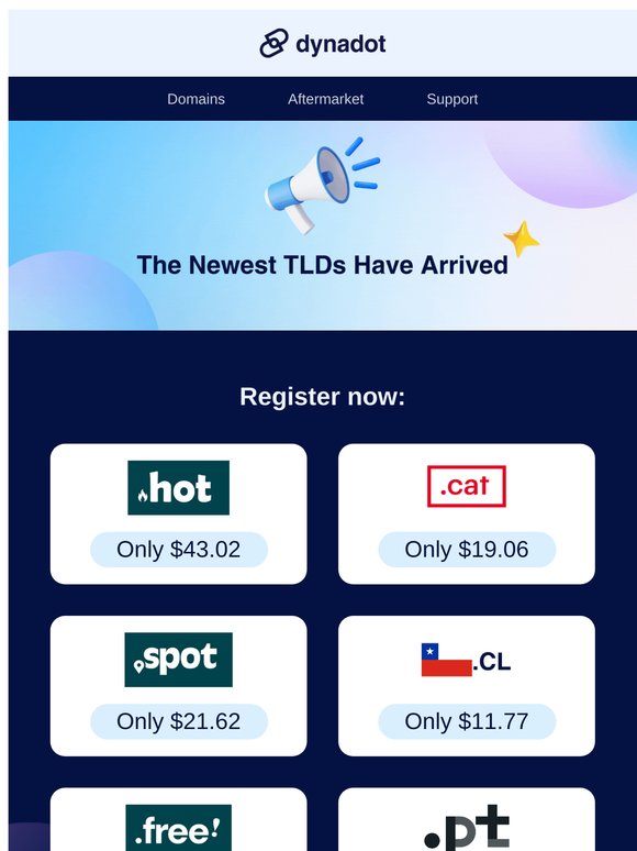 Fresh Domain Extensions Just Dropped! ���