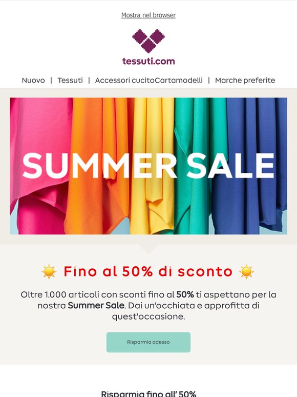 Risparmio fino al 50% per la Summer Sale