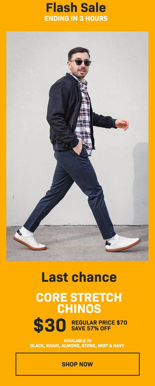 Core Stretch Chinos Flash Sale
