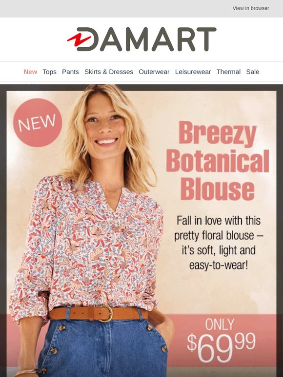 🌸 Freshen Up Your Wardrobe with Our NEW Breezy Botanical Blouse!