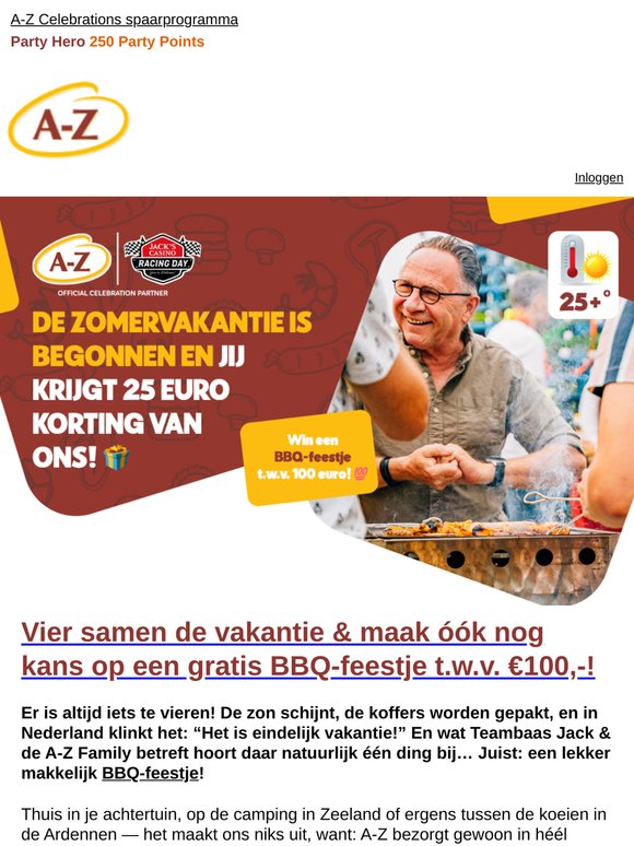 De zomervakantie is begonnen en jij krijgt €25 korting van ons! 🎁