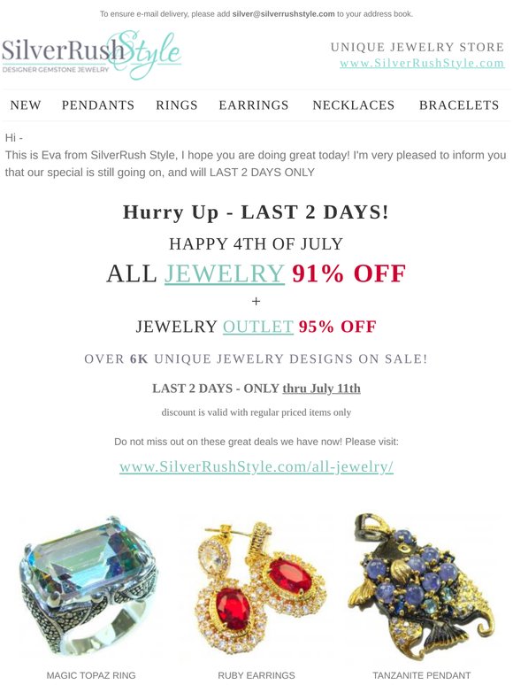 Hurry Up - All 💎 Jewelry 91% Off - Last 2 Days
